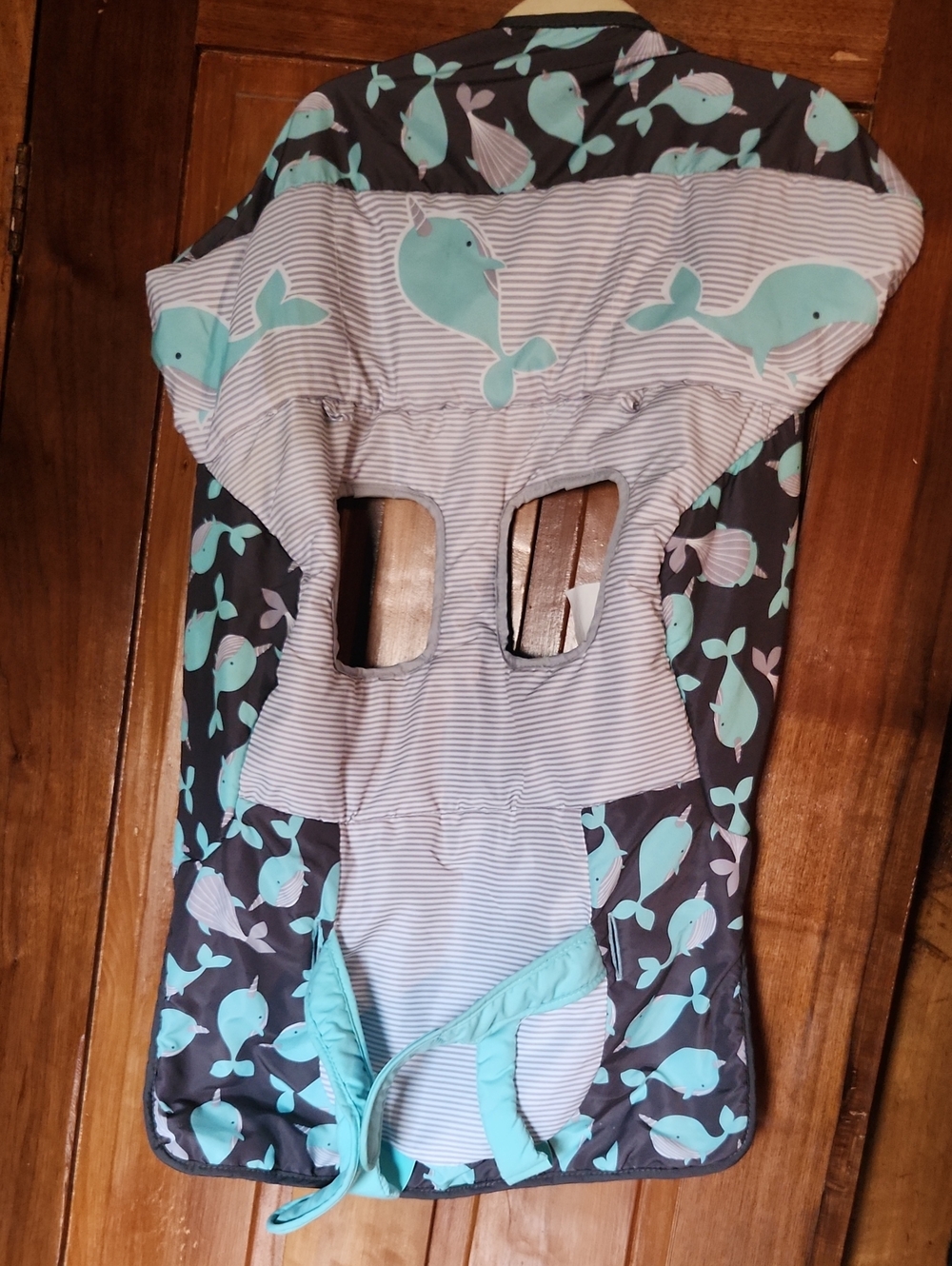 Go By Goldbug Narwhal Baby Shopping Cart Or High Chair Liner - Aqua & Gray